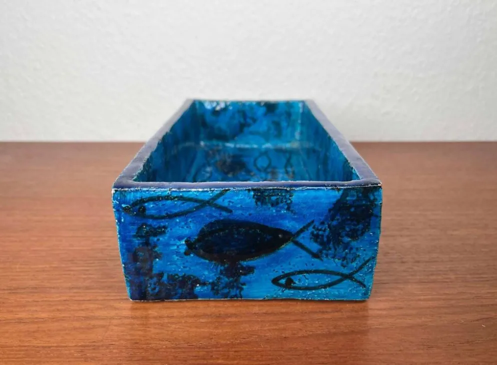 Bol en céramique de studio en forme de poisson Pesce de style mid-century moderne par Aldo Londi pour Bitossi, Italie, années 1960.