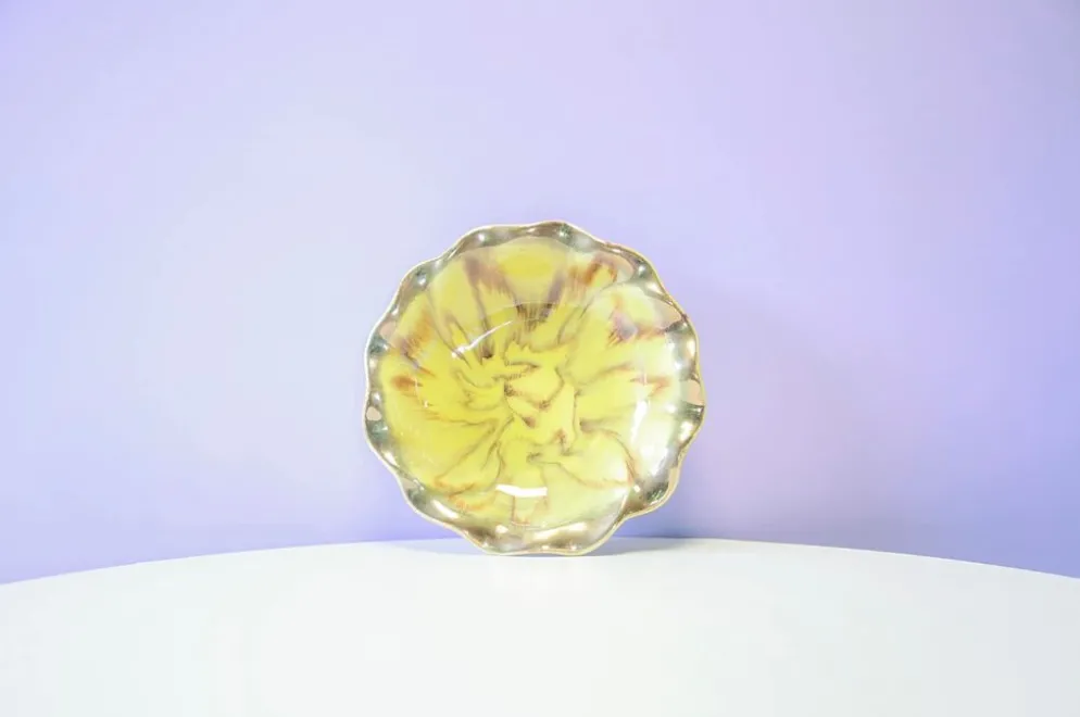Bol en céramique vintage jaune
