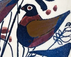Bol en porcelaine danoise Tenera de style mid-century moderne avec motif d'oiseau par Kari Christensen pour Aluminia Royal Copenhagen, années 1960.