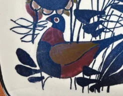 Bol en porcelaine danoise Tenera de style mid-century moderne avec motif d'oiseau par Kari Christensen pour Aluminia Royal Copenhagen, années 1960.
