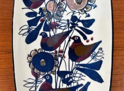 Bol en porcelaine danoise Tenera de style mid-century moderne avec motif d'oiseau par Kari Christensen pour Aluminia Royal Copenhagen, années 1960.