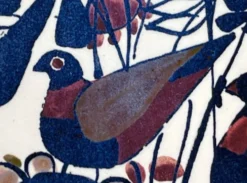 Bol en porcelaine danoise Tenera de style mid-century moderne avec motif d'oiseau par Kari Christensen pour Aluminia Royal Copenhagen, années 1960.