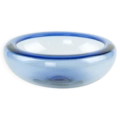 Bol en verre bleu, design danois, années 1970, fabriqué par Holmegaard
