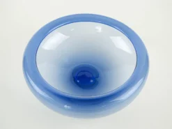 Bol en verre bleu, design danois, années 1970, fabriqué par Holmegaard