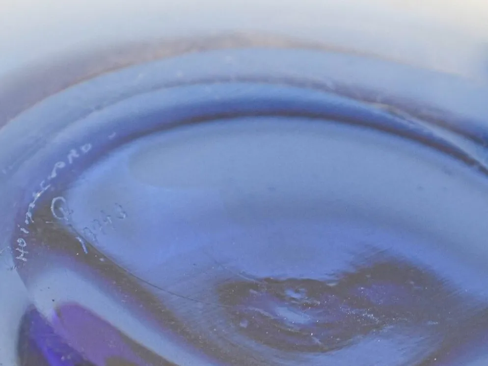 Bol en verre bleu, design danois, années 1970, fabriqué par Holmegaard