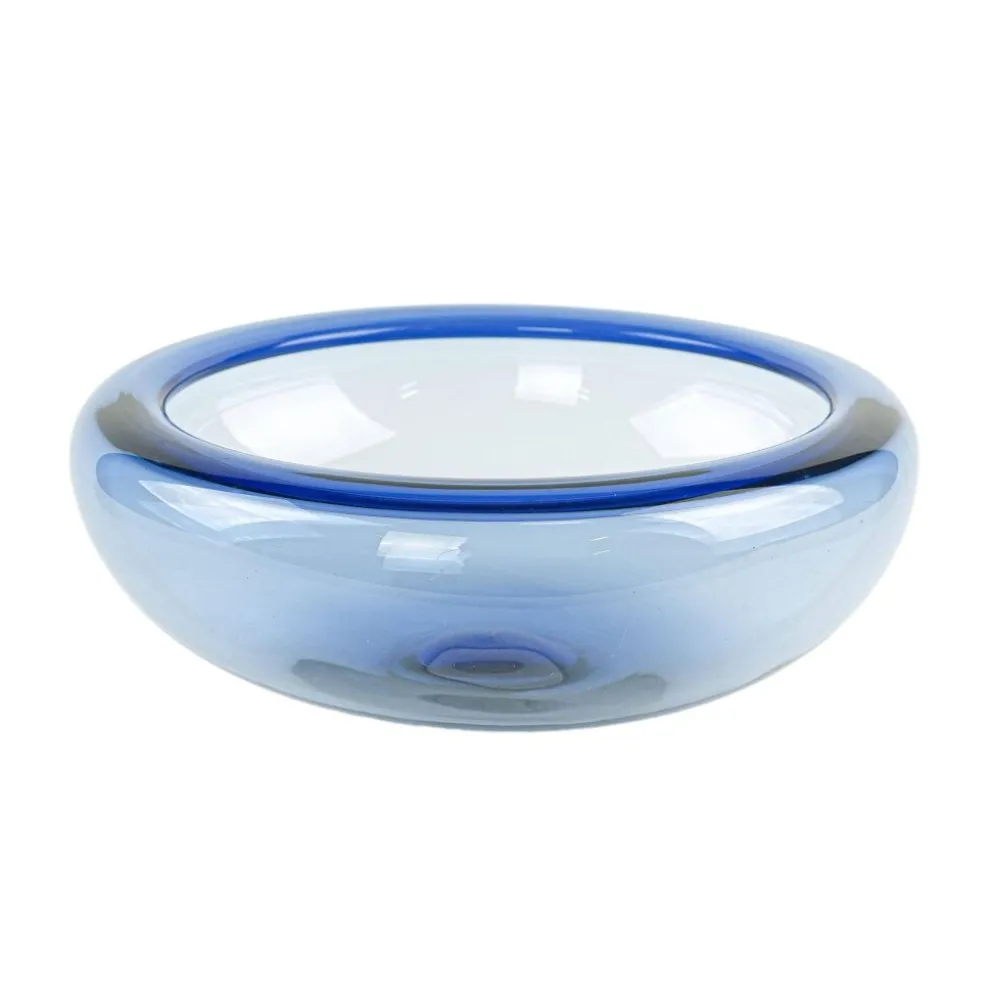 Bol en verre bleu, design danois, années 1970, fabriqué par Holmegaard