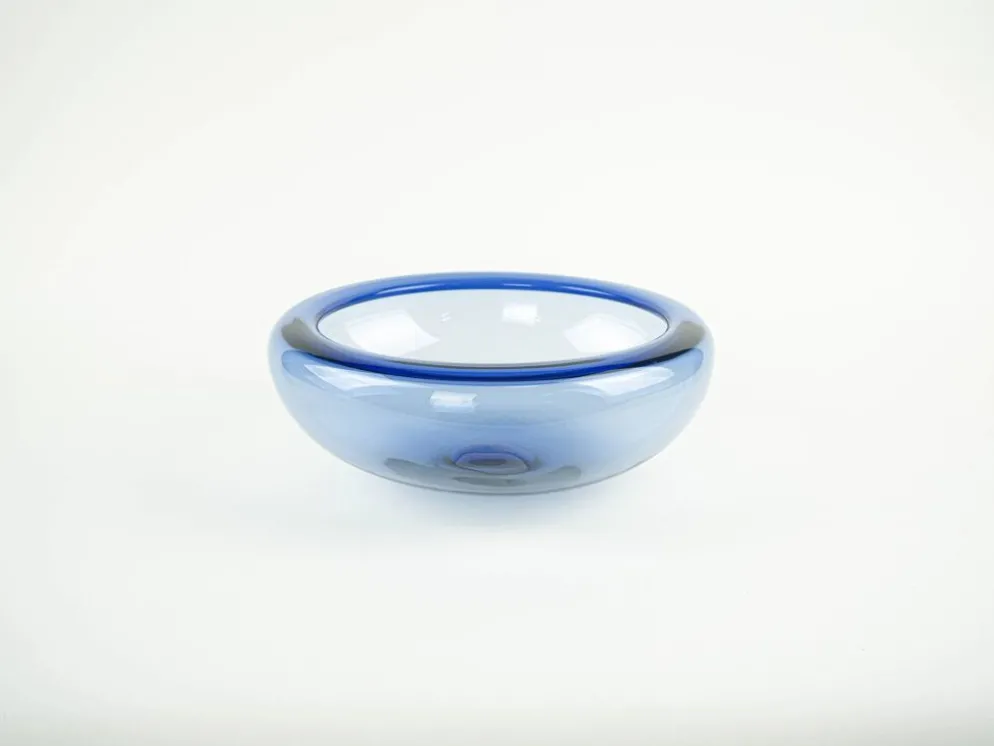 Bol en verre bleu, design danois, années 1970, fabriqué par Holmegaard