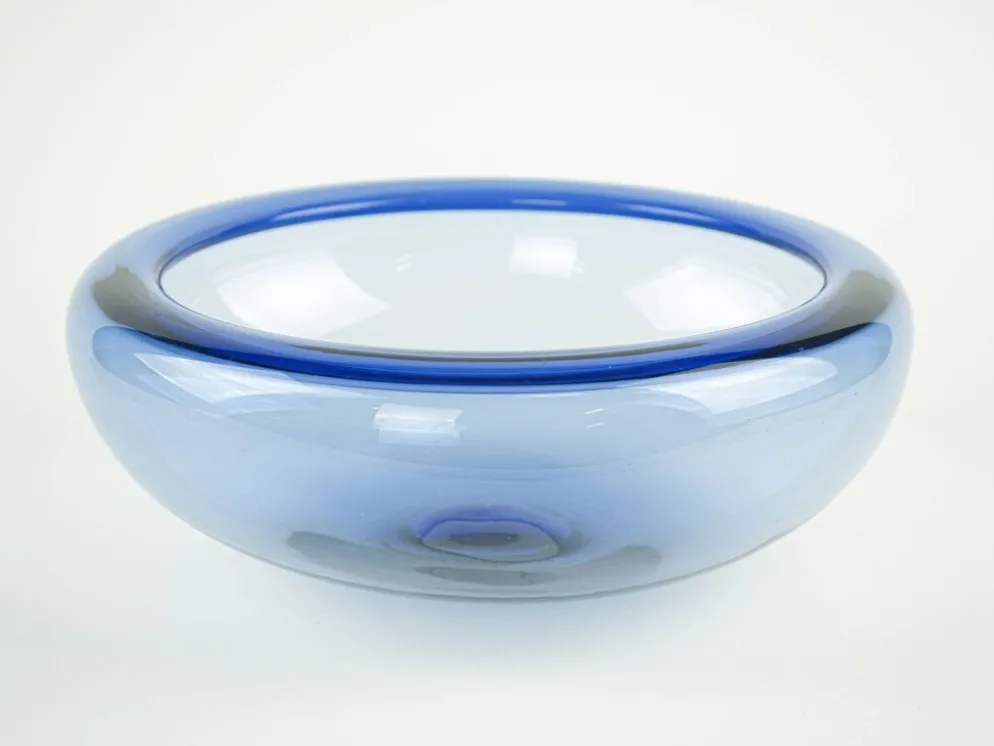 Bol en verre bleu, design danois, années 1970, fabriqué par Holmegaard
