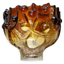Bol en verre d'art moderne du milieu du siècle par Kai Blomqvist pour Kumela, Finlande, années 1960.