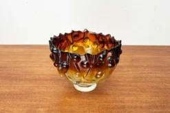 Bol en verre d'art moderne du milieu du siècle par Kai Blomqvist pour Kumela, Finlande, années 1960.