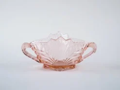 Bol en verre pressé rose, design italien, années 1970, fabriqué en Italie