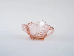 Bol en verre pressé rose, design italien, années 1970, fabriqué en Italie
