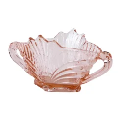 Bol en verre pressé rose, design italien, années 1970, fabriqué en Italie