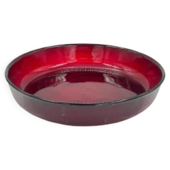 Bol en verre pressé rouge rubis vintage
