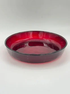 Bol en verre pressé rouge rubis vintage