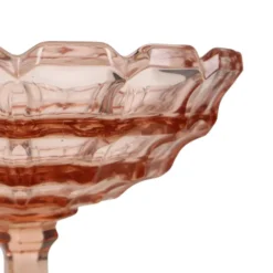 Bol à fruits en verre pressé rose rosaline Art Déco – Scailmont