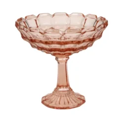 Bol à fruits en verre pressé rose rosaline Art Déco – Scailmont