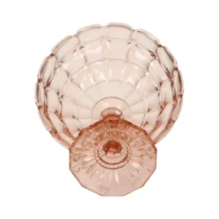 Bol à fruits en verre pressé rose rosaline Art Déco – Scailmont