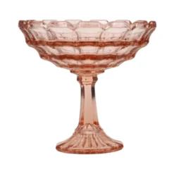 Bol à fruits en verre pressé rose rosaline Art Déco – Scailmont