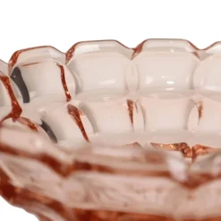 Bol à fruits en verre pressé rose rosaline Art Déco – Scailmont
