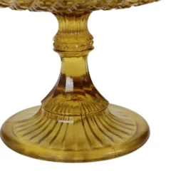 Bol à fruits haut en verre dépression ambre Art Déco 17 cm