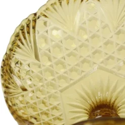 Bol à fruits haut en verre dépression ambre Art Déco 17 cm