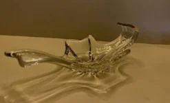 Bol ovale centre de table en cristal Baccarat France signé 32 cm vintage