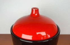 Bol à punch et tasses en céramique allemande de l'Ouest de style mid-century moderne de Jasba, années 1960, ensemble de 7.