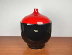 Bol à punch et tasses en céramique allemande de l'Ouest de style mid-century moderne de Jasba, années 1960, ensemble de 7.