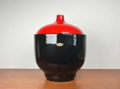 Bol à punch et tasses en céramique allemande de l'Ouest de style mid-century moderne de Jasba, années 1960, ensemble de 7.
