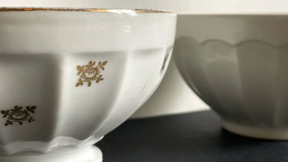 BOLS Céramique Rose et Or VINTAGE