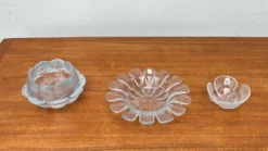 Bols en verre danois de style mid-century moderne de Holmegaard, années 1960, ensemble de 3