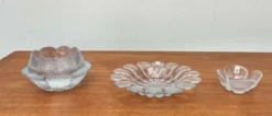 Bols en verre danois de style mid-century moderne de Holmegaard, années 1960, ensemble de 3