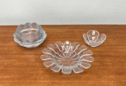 Bols en verre danois de style mid-century moderne de Holmegaard, années 1960, ensemble de 3