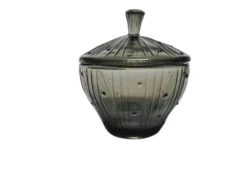 Bol à sucre Art Déco polonais des verreries de Ząbkowice, années 1950.