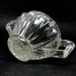 Bol à sucre au nouveau look postmoderne, en verre transparent pressé, Huta Hortensja, Pologne, années 1970.