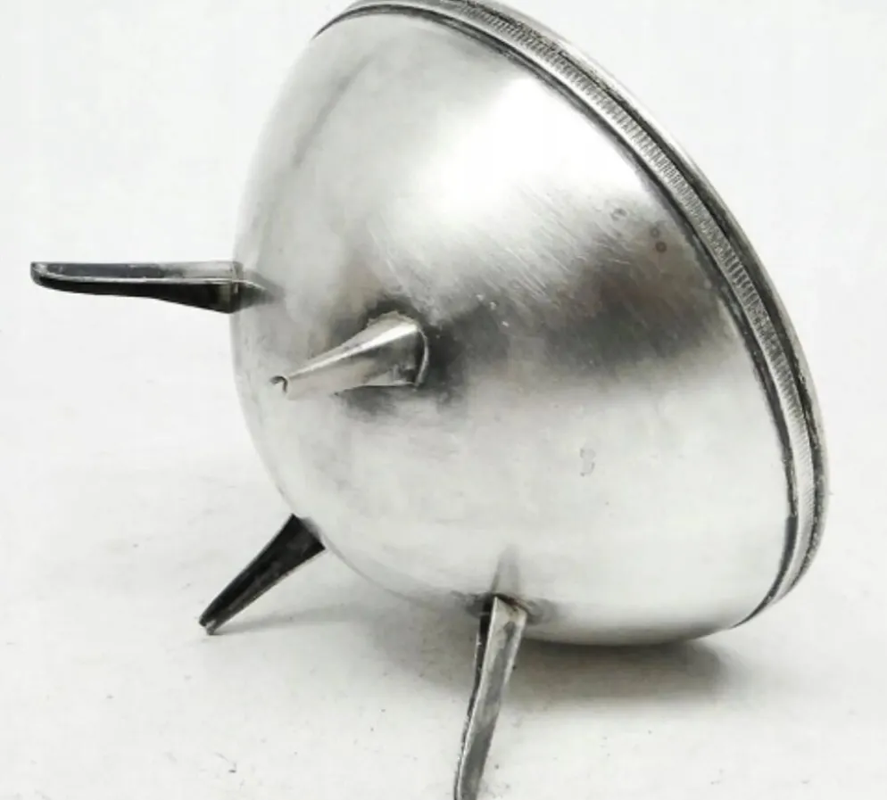 Bol à sucre de l'ère spatiale, en laiton argenté, Pologne, années 1960