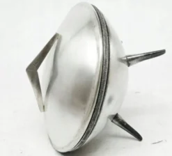 Bol à sucre de l'ère spatiale, en laiton argenté, Pologne, années 1960