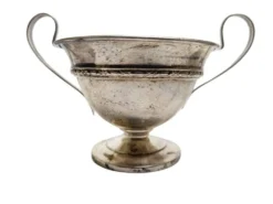 Bol à sucre en argent Art Déco, années 1950