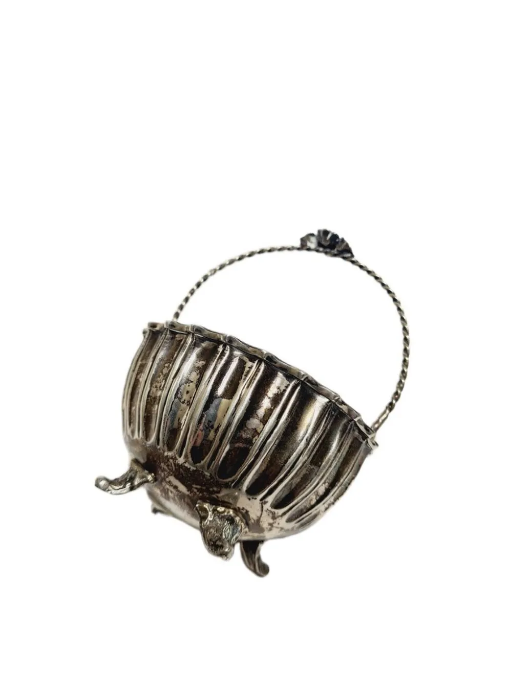 Bol à sucre en argent Art Déco, années 1950