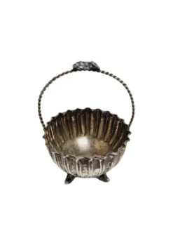 Bol à sucre en argent Art Déco, années 1950