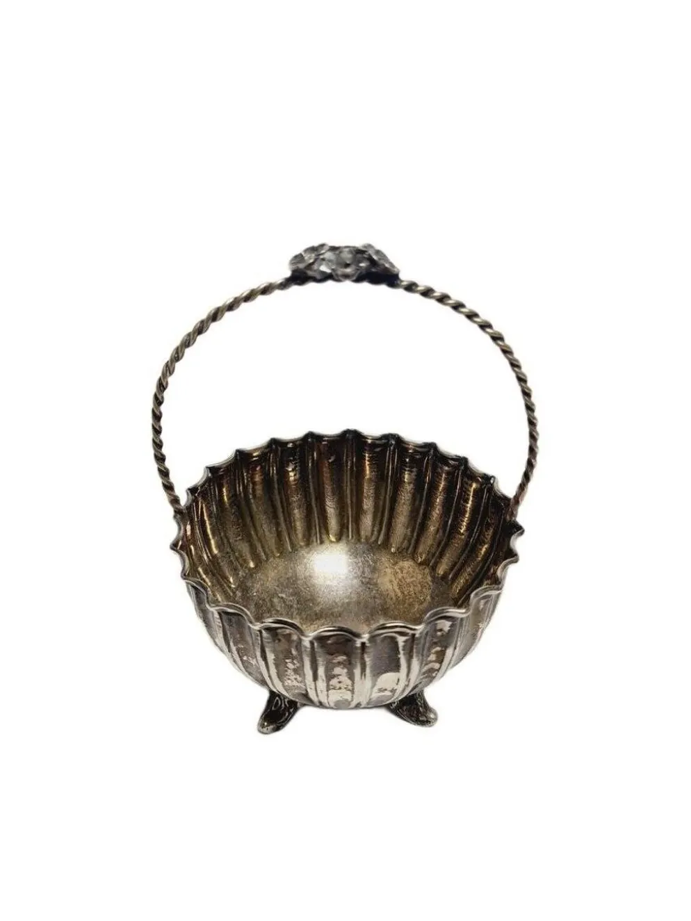 Bol à sucre en argent Art Déco, années 1950
