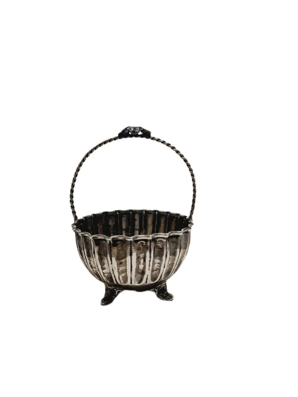 Bol à sucre en argent Art Déco, années 1950