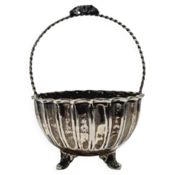 Bol à sucre en argent Art Déco, années 1950