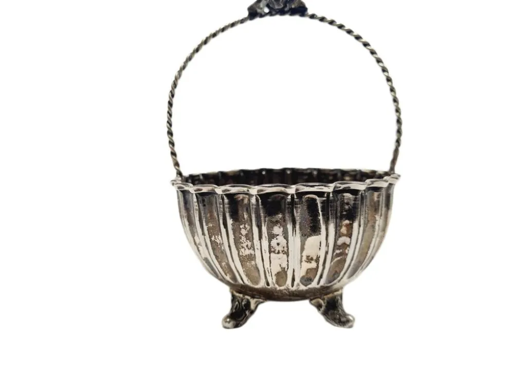 Bol à sucre en argent Art Déco, années 1950
