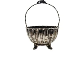 Bol à sucre en argent Art Déco, années 1950