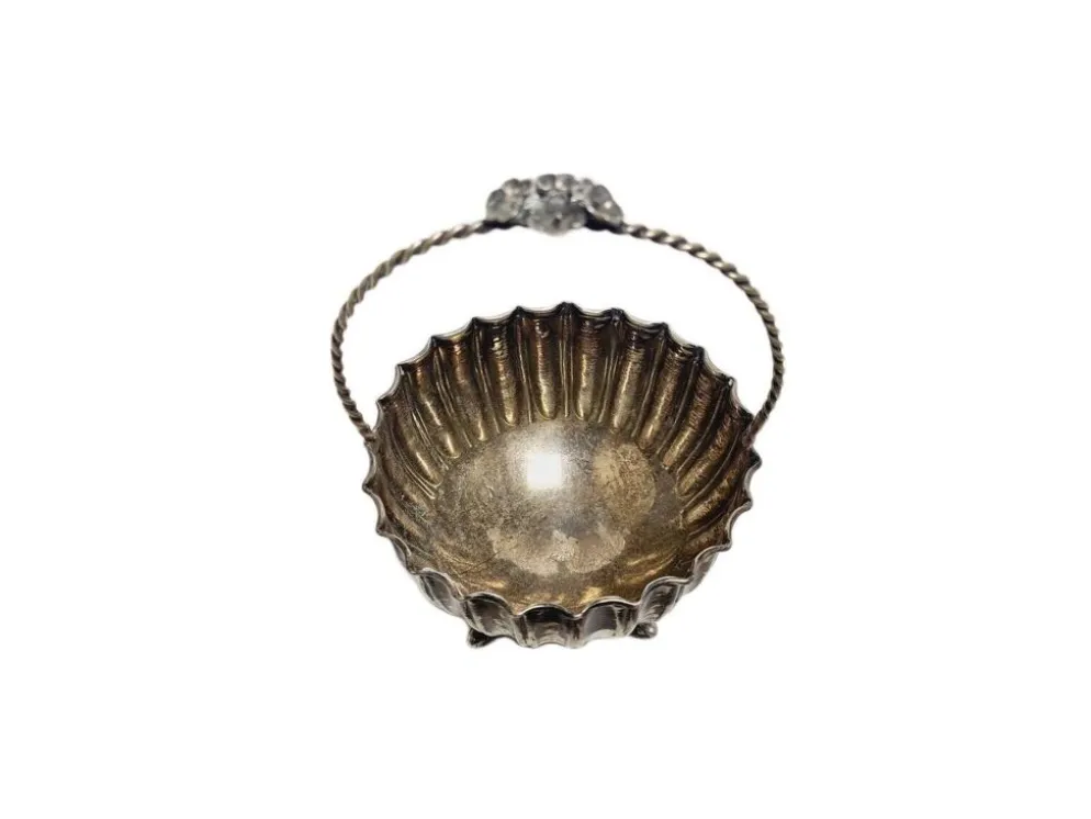 Bol à sucre en argent Art Déco, années 1950