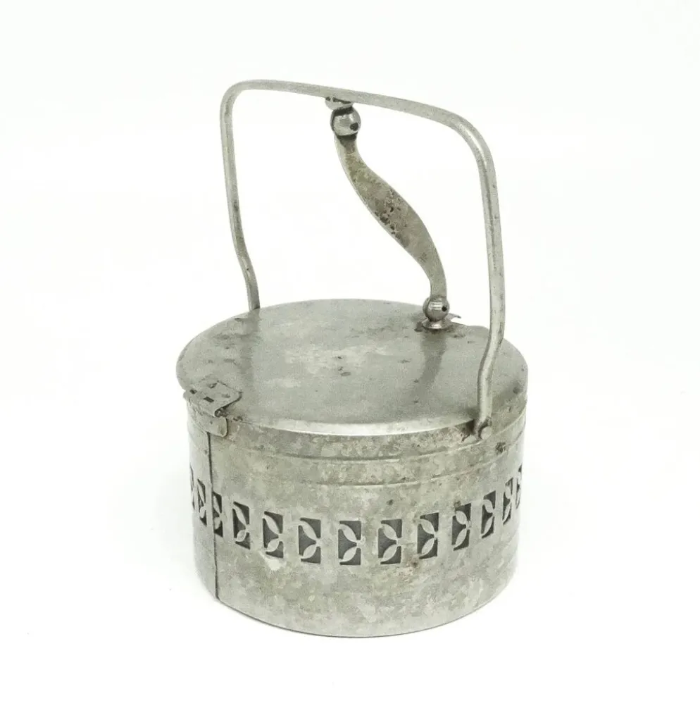 Bol à sucre en osier, postmodernisme, laiton nickelé, Pologne, années 1960
