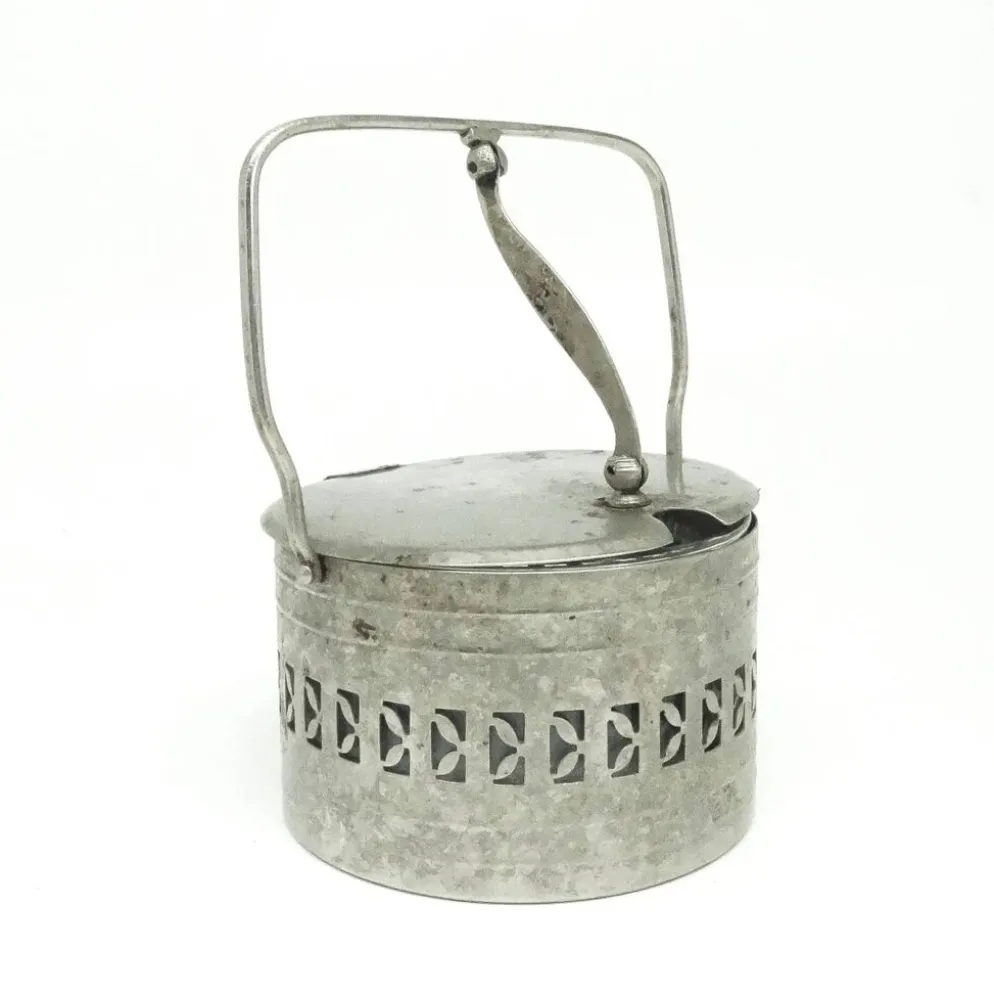 Bol à sucre en osier, postmodernisme, laiton nickelé, Pologne, années 1960