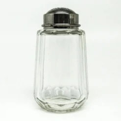 Bol à sucre en poudre Art Déco, en verre, laiton chromé, Belgique, années 1930